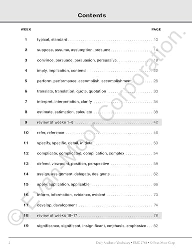 Evan-Moor Daily Academic Vocabulary, Grade 5 Teacher Edition