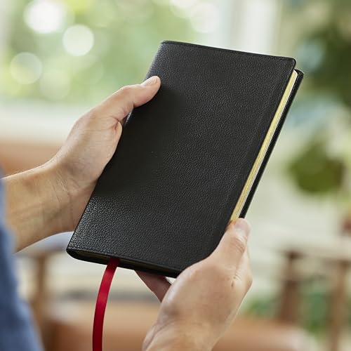 KJV, Personal Size New Testament, Black Genuine Leather, Red Letter, Comfort Print
