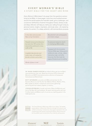 NLT Every Woman’s Bible, Filament Enabled (LeatherLike, Sky Blue, Indexed, Red Letter)
