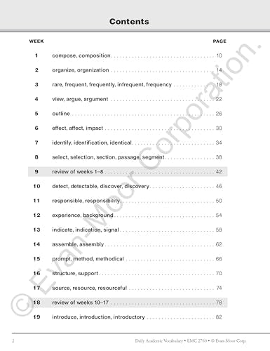 Evan-Moor Daily Academic Vocabulary, Grade 4 Teacher Edition