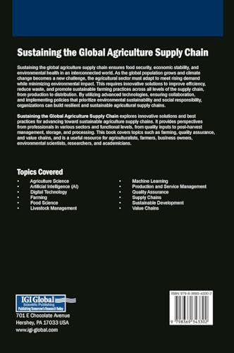 Sustaining the Global Agriculture Supply Chain