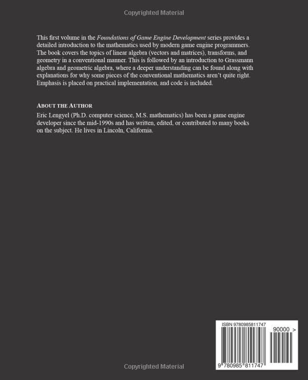 Foundations of Game Engine Development, Volume 1: Mathematics