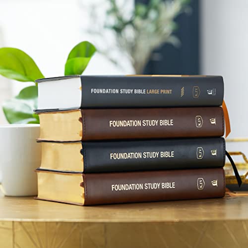 KJV, Foundation Study Bible, Large Print, Leathersoft, Brown, Red Letter, Comfort Print: Holy Bible, King James Version