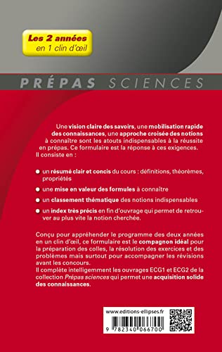 Formulaire Mathématiques approfondies - Informatique - ECG 1re et 2e années - Programme 2022 (Prépas Sciences) (French Edition)