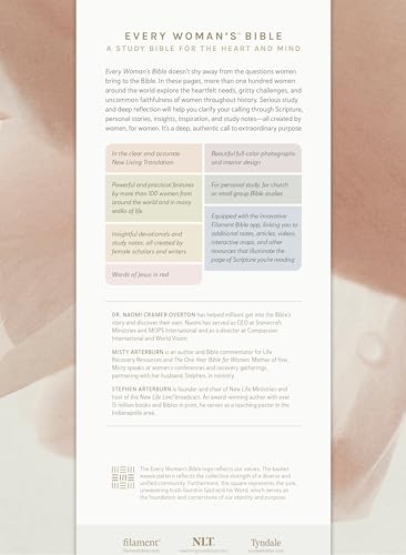 NLT Every Woman’s Bible, Filament Enabled (LeatherLike, Soft Gold, Indexed, Red Letter)