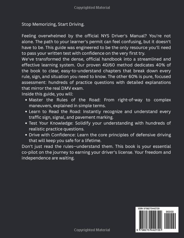 NYS DMV LEARNERS PERMIT STUDY GUIDE: The Ultimate New York Driver's Handbook Prep Featuring Detailed Explanations and 500 Practice Questions