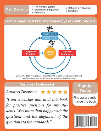 Georgia Milestones Assessment System Test Prep: 8th Grade Math Practice Workbook and Full-length Online Assessments: GMAS Study Guide (GMAS by Lumos Learning)