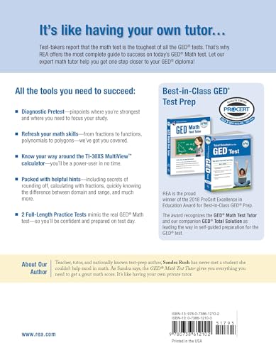 GED Math Test Tutor, For the 2025-2026 GED Test: All the Tools You Need to Succeed (GED® Test Preparation)
