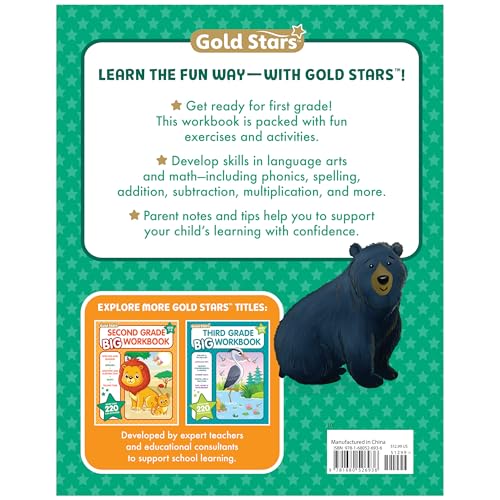 First Grade Big Workbook Ages 6 - 7: 220+ Activities, Phonics, Spelling, Reading, Language Arts, Math, Space, Measurement and Time (Gold Stars Series)