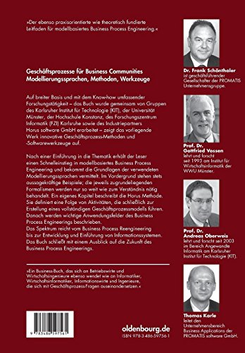 Geschäftsprozesse für Business Communities: Modellierungssprachen, Methoden, Werkzeuge: Modellierungssprachen, Methoden, Werkzeuge (German Edition)