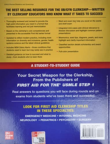 First Aid for the OB/GYN Clerkship, Fifth Edition