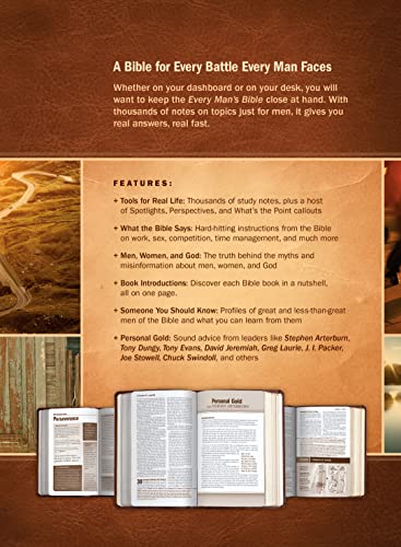 Every Man's Bible NIV, Large Print (LeatherLike, Cross Saddle Tan)