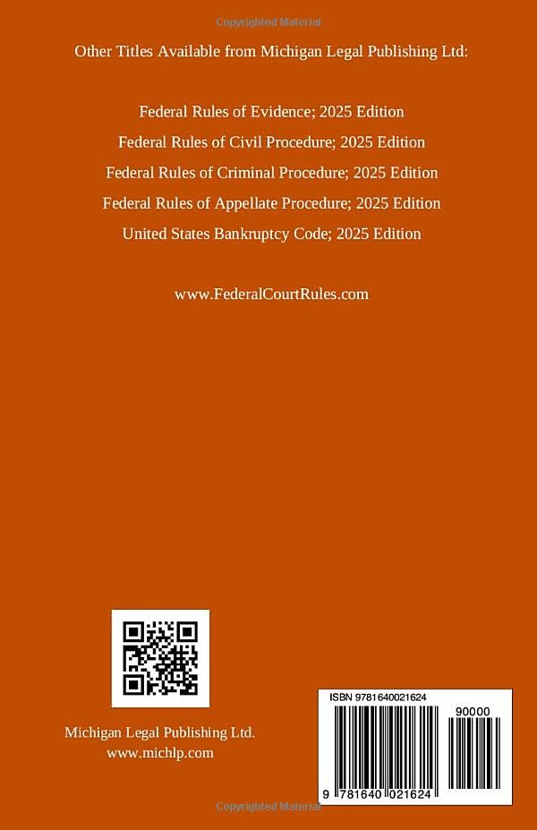 Federal Rules of Bankruptcy Procedure; 2025 Edition: With Statutory Supplement