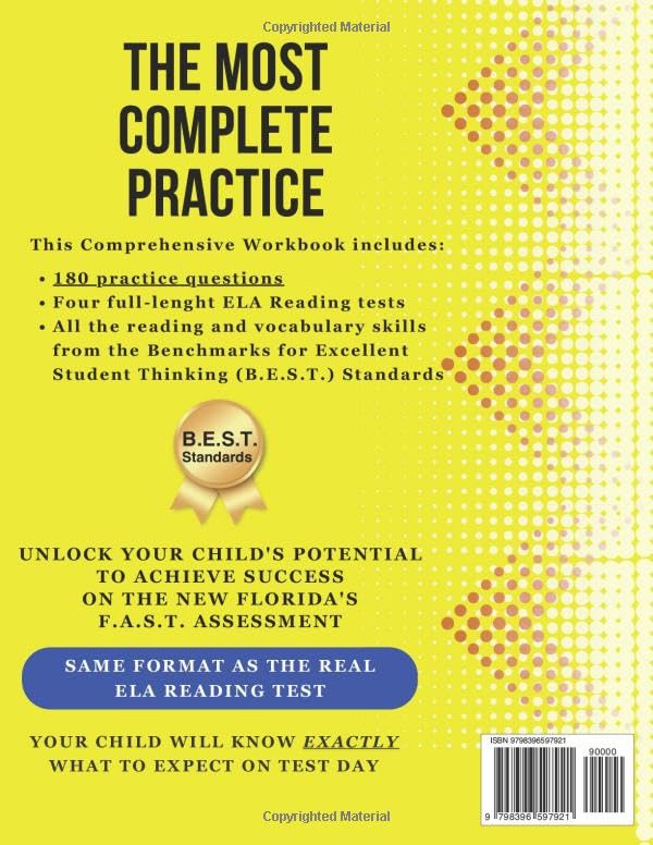 Florida FAST Test Prep Grade 3: Reading Skills. A Comprehensive Practice Workbook with Four Full-Length ELA Reading Tests (Florida FAST Assessment Practice - Grade 3)