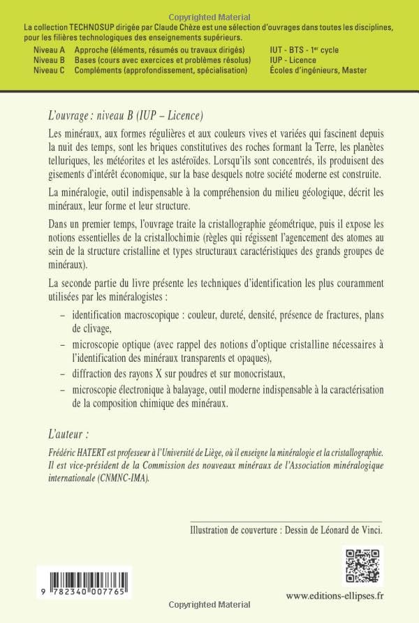 GÉOLOGIE - Minéralogie - Connaître et reconnaître les minéraux. Cristallographie, cristallochimie, techniques d’identification (niveau B) (Technosup) (French Edition)
