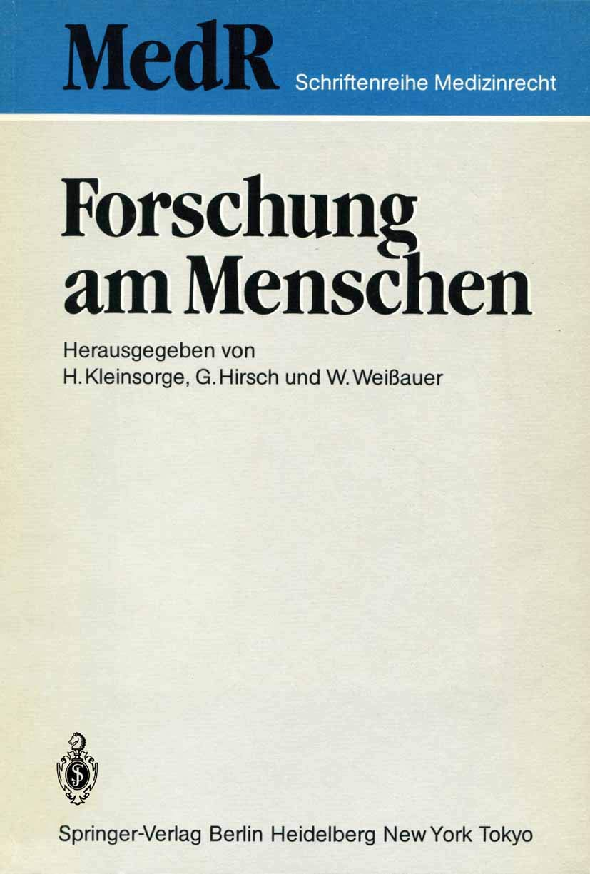 Forschung am Menschen (MedR Schriftenreihe Medizinrecht) (German Edition)