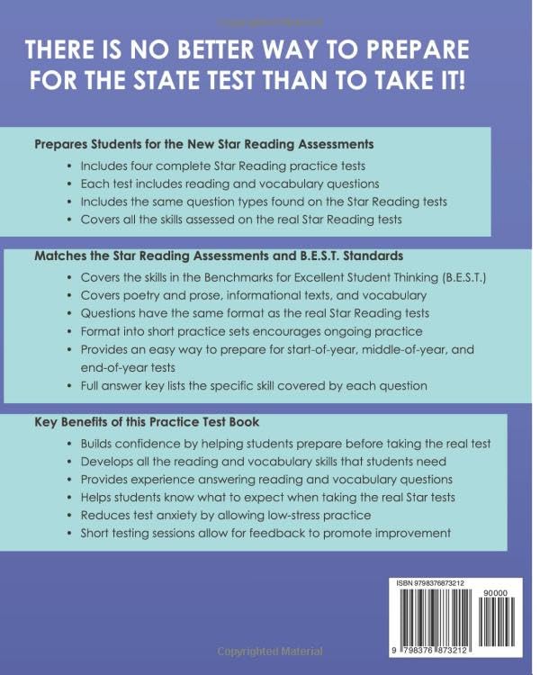 FLORIDA TEST PREP FAST Practice Test Book Star Reading Grade 1: Includes Four Star Reading Practice Tests