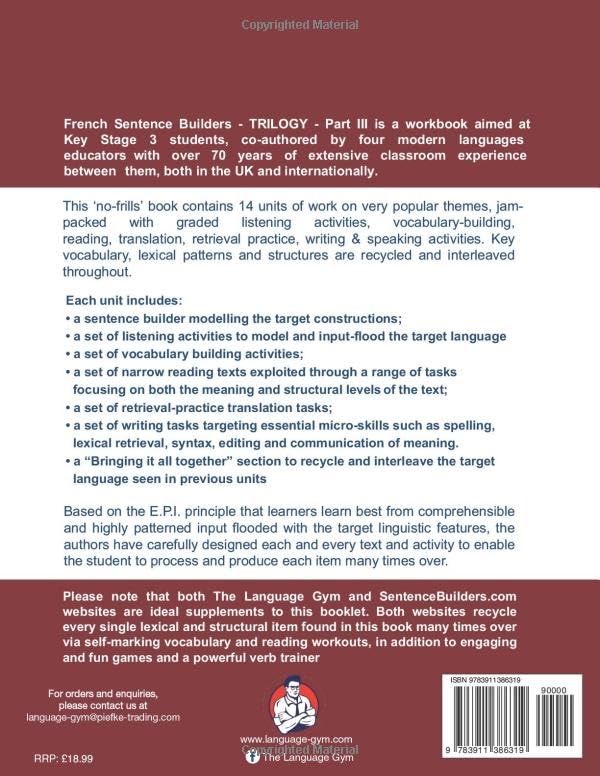 French Sentence Builders - TRILOGY - Part III - Grammar Booklet (The Language Gym - Sentence Builder Books)