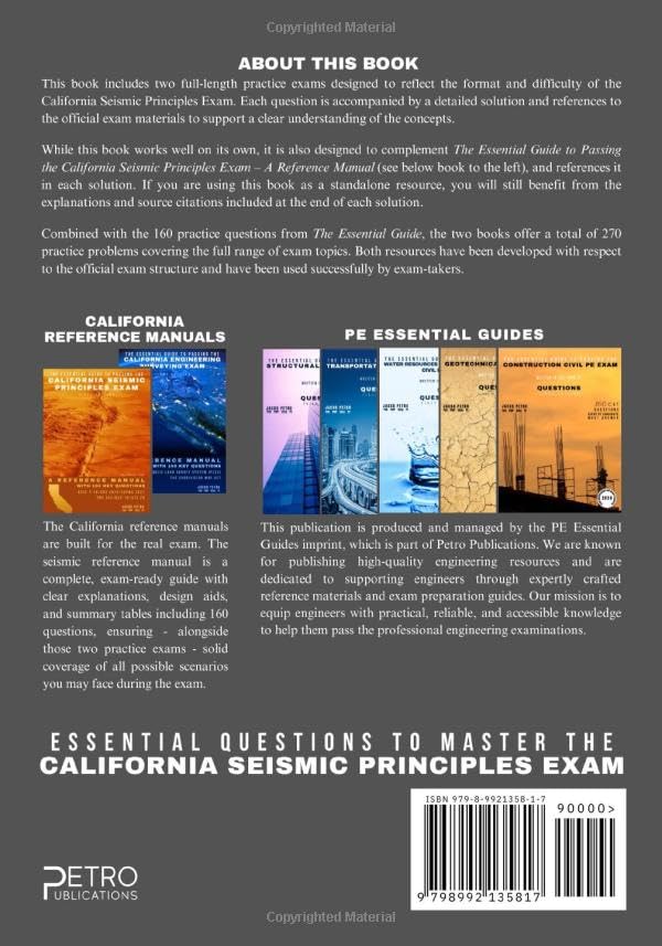 Essential Questions to Master the California Seismic Principles Exam: Two Practice Exams
