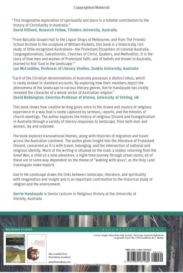 God in the Landscape: Studies in the Literary History of Australian Protestant Dissent