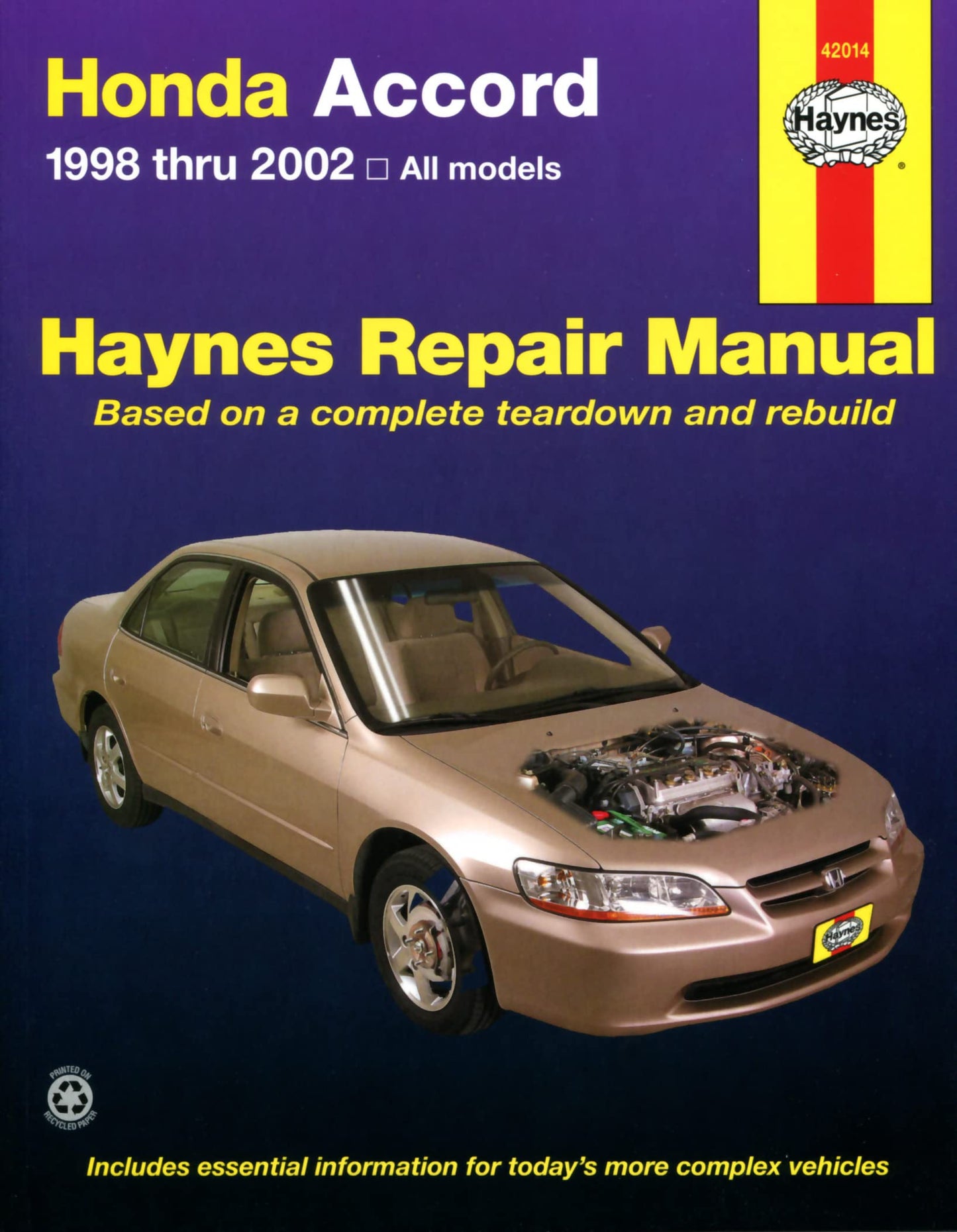 Honda Accord 1998 thru 2002 Haynes Repair Manual: All Models