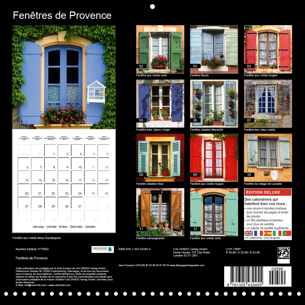 Fenetres de Provence 2020: Elles sont belles nos fenetres de Provence, colorees et fleuries (Calvendo Choses) (French Edition)