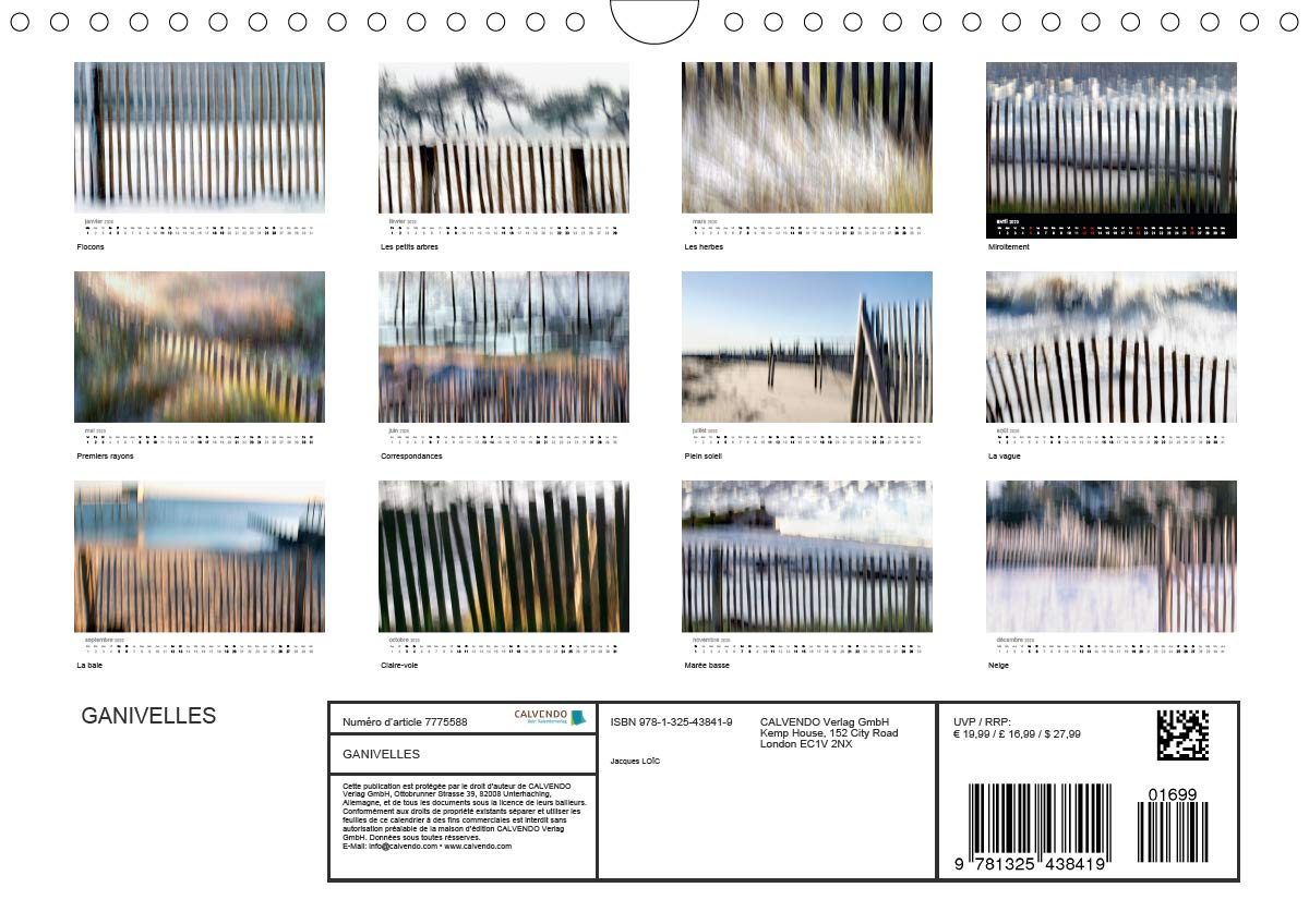 GANIVELLES 2020: Barrieres en lattes de chataignier, les ganivelles servent a fixer sur les dunes le sable apporte par le vent. (Calvendo Nature) (French Edition)