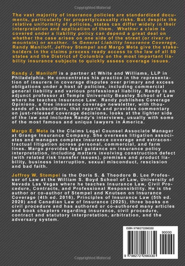 General Liability Insurance Coverage: Key Issues in Every State Volume I