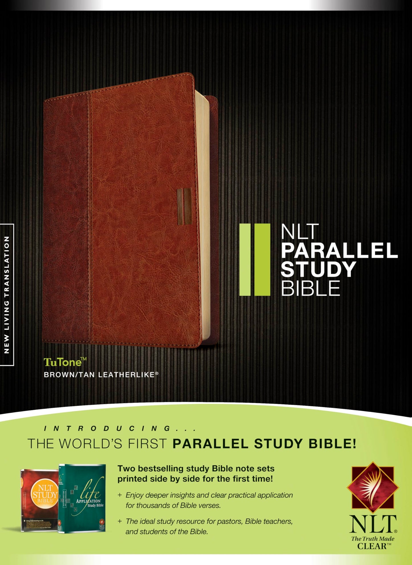 NLT Parallel Study Bible, TuTone (LeatherLike, Brown/Tan)