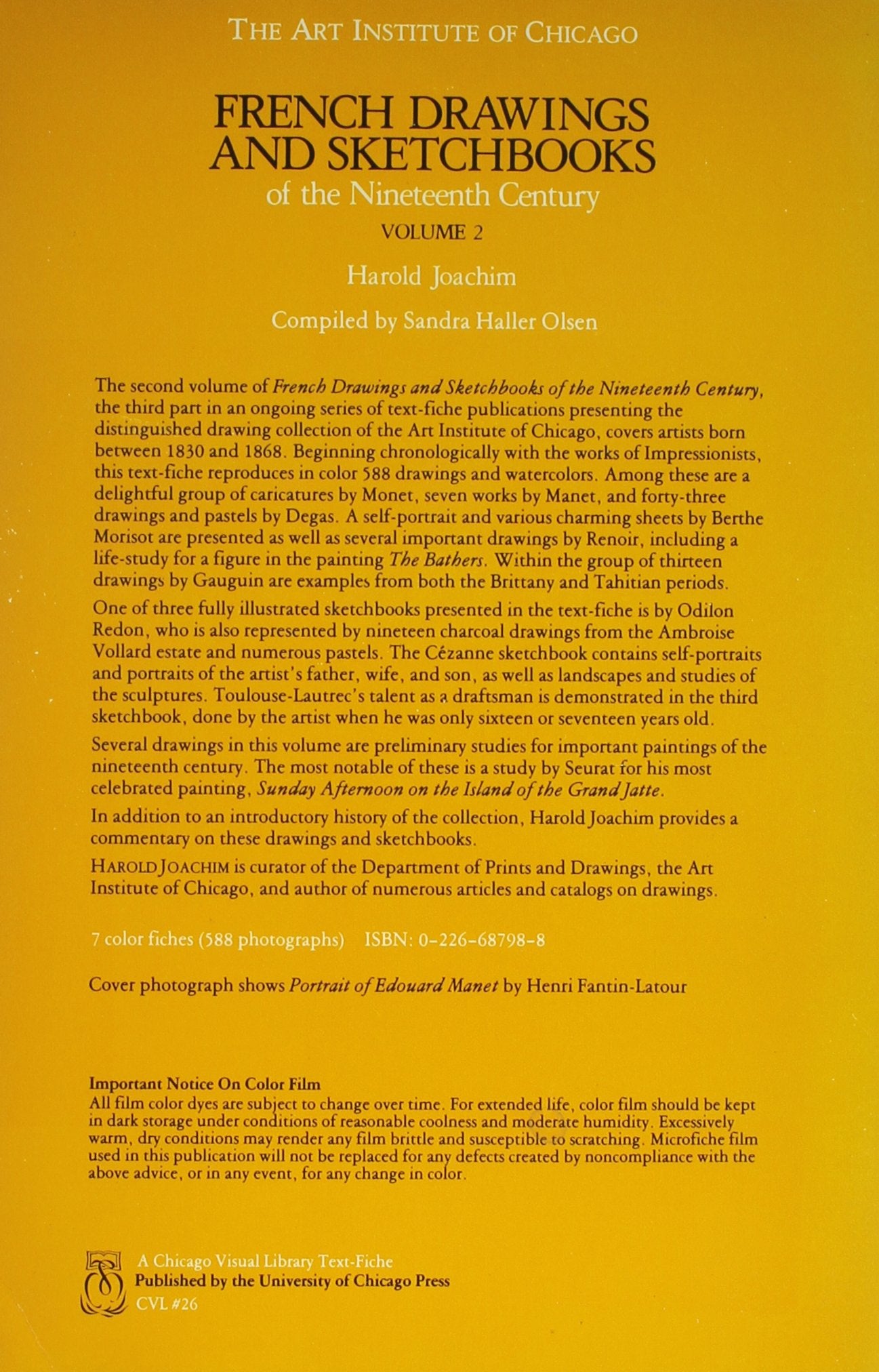 French Drawings and Sketchbooks of the Nineteenth Century, Volume 2 (Chicago Visual Library)