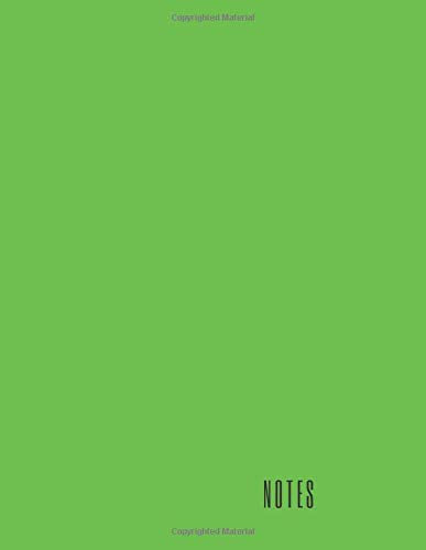 Notes: 100 large blank pages, 50 sheets, 8.5 x 11 inch composition notebook, journal, diary, soft lime color cover