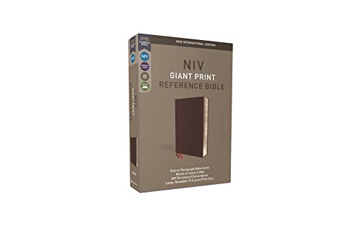 NIV, Reference Bible, Giant Print, Bonded Leather, Burgundy, Red Letter, Comfort Print