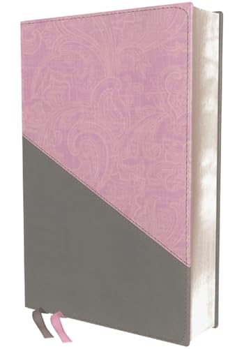 NIV, Personal Size Bible, Large Print, Leathersoft, Pink/Gray, Red Letter, Thumb Indexed, Comfort Print