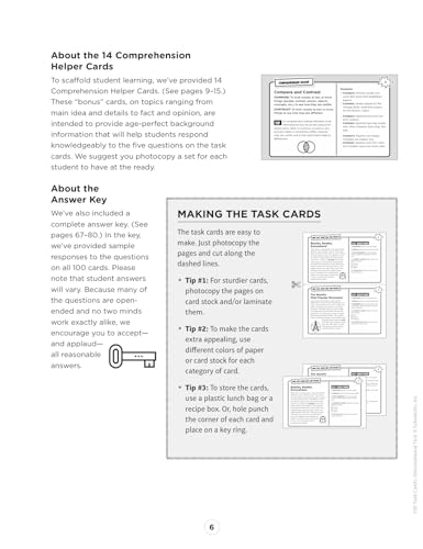 100 Task Cards: Informational Text: Reproducible Mini-Passages With Key Questions to Boost Reading Comprehension Skills