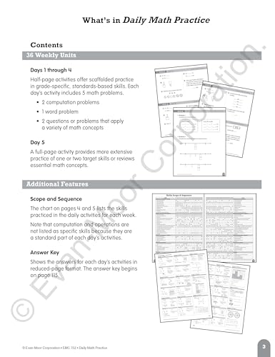 Evan-Moor Daily Math Practice, Grade 3