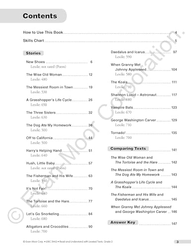Evan-Moor Read and Understand with Leveled Texts, Grade 3