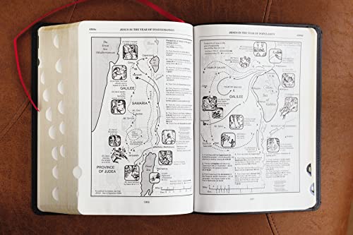 ESV, Thompson Chain-Reference Bible, Bonded Leather, Black, Red Letter, Thumb Indexed