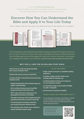 NLT Life Application Study Bible, Third Edition, Personal Size (LeatherLike, Teal Blue, Red Letter)
