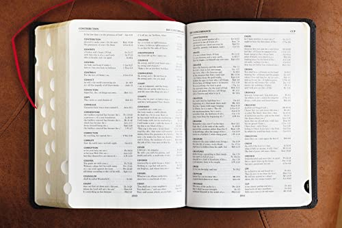 ESV, Thompson Chain-Reference Bible, Bonded Leather, Black, Red Letter, Thumb Indexed