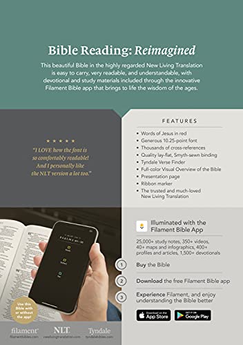NLT Large Print Thinline Reference Bible, Filament Enabled (LeatherLike, Peony Pink, Indexed, Red Letter)