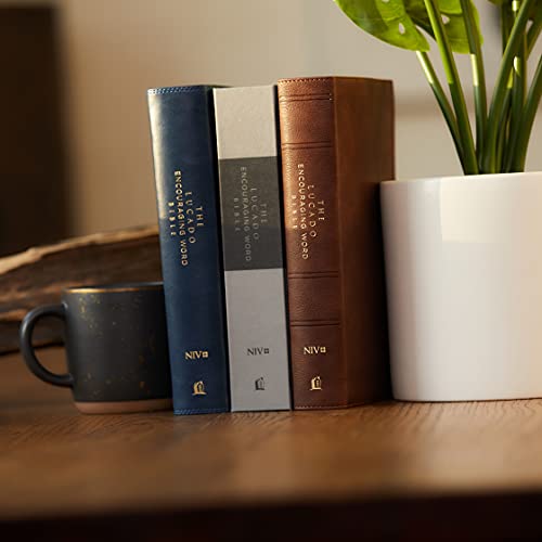NIV, Lucado Encouraging Word Bible, Leathersoft, Blue, Comfort Print: Holy Bible, New International Version