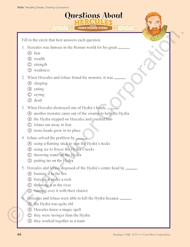 Evan-Moor Skill Sharpeners Reading Workbook, Grade 6, Vocabulary, Comprehension, Phonics, Sequencing, Summarizing, Prefixes and Suffixes, Contractions, Context, Analyzing Characters, Homeschool