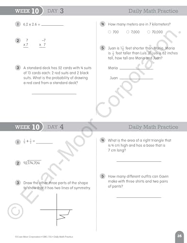 Evan-Moor Daily Math Practice, Grade 6
