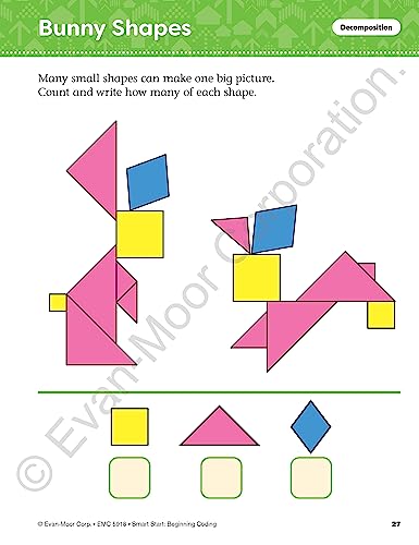 Evan-Moor Smart Start Beginning Coding, Grade K, Activity Workbook, Includes Stickers and Audio read along, Basic Skills, Critical Thinking, ... ... Beginning Coding Stories and Activities)