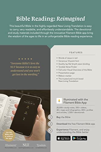 NLT Personal Size Giant Print Bible, Filament Enabled (Genuine Leather, Olive Green, Indexed, Red Letter)