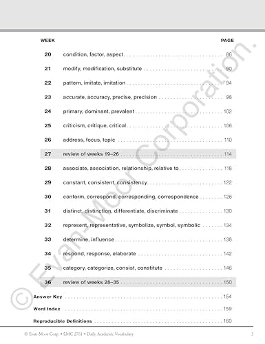 Evan-Moor Daily Academic Vocabulary, Grade 5 Teacher Edition