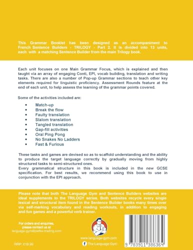 French Sentence Builders - TRILOGY - Part II - Grammar Booklet (The Language Gym - Sentence Builder Books)