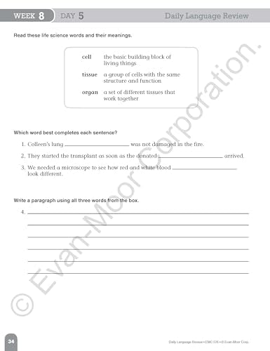 Evan-Moor Daily Language Review, Grade 6, Activities, Homeschooling and Classroom Resource Workbook, Reproducible Worksheets, Teacher Edition, Daily Practice, Skills Assessment, Grammar, Punctuation