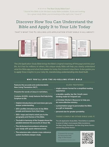 NLT Life Application Study Bible, Third Edition (Red Letter, Hardcover, Indexed) Tyndale NLT Bible with Thumb Index, Updated Study Notes and Features, Full Text New Living Translation