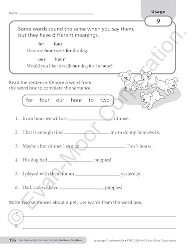 Evan-Moor Language Fundamentals, Grade 2, Homeschool and Classroom Resource Workbook, Reproducible Worksheets, Nouns, Verbs, Adjectives, Pronouns, Capitalization, Punctuation, Spelling, Vocabulary
